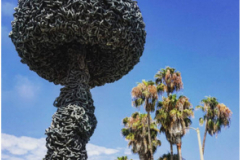 Conrad chain link mushroom cloud, Santa Monica city hall