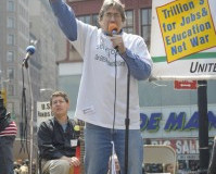 with David Bernz, Union Square, 2012; photo by Lionel DeLevingne